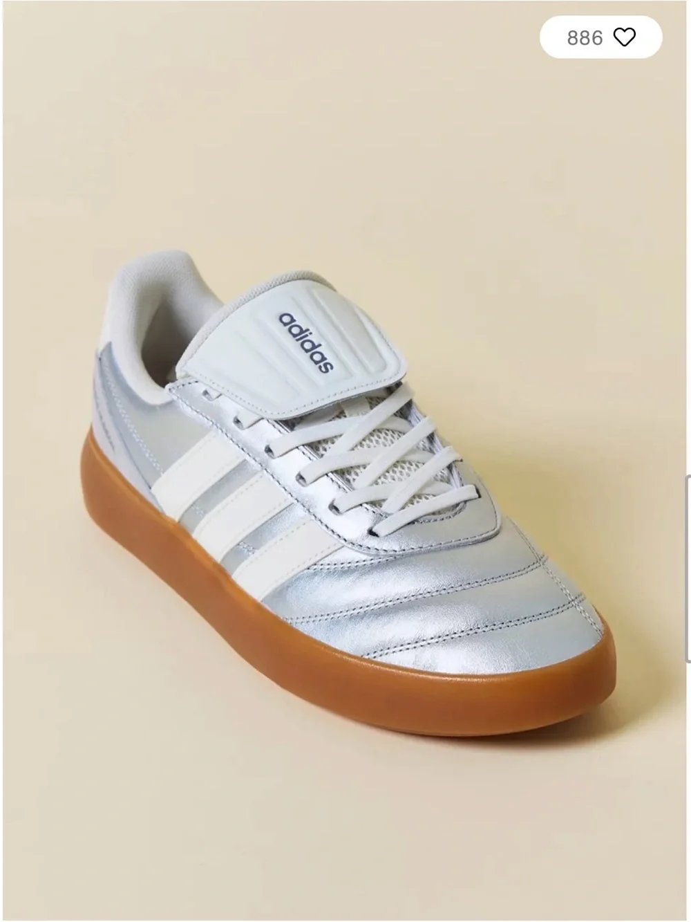 Adidas Barreda Mundial Women Silver Metallic Sneakers with Gum Sole